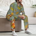 thumbnail image 7 of Picia Gnomes With Pumpkins Pattern Men’s Long-Sleeve Sleepwear Set - Soft 2-Piece Loungewear with Pockets, Comfy PJs for Relaxing Nights-Medium, 7 of 7