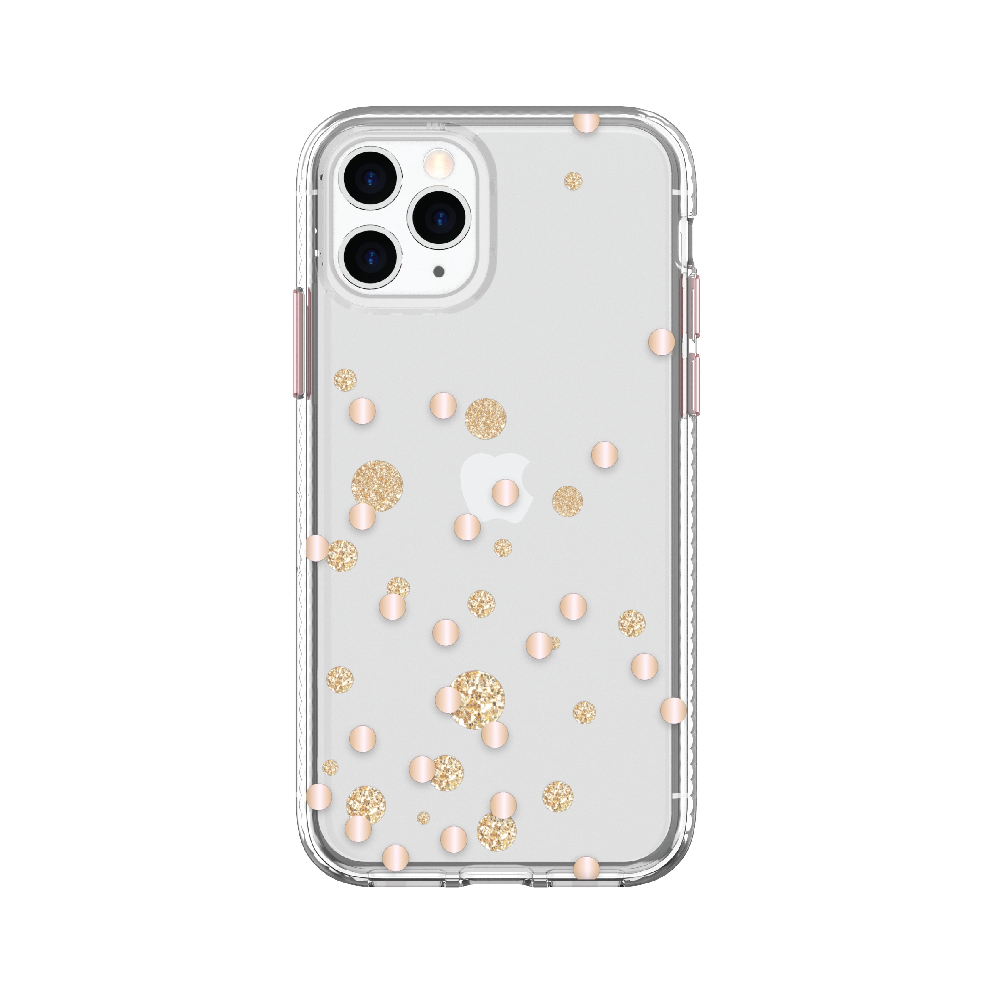 Clear With Rose Gold Metallic Glitter Dots Phone Case For Iphone 11 Pro Max Walmart Com Walmart Com