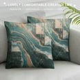 thumbnail image 3 of ONETECH Wavy Marble Texture Abstract Throw Pillow Cover, Black Blue Green Gold Pillow Cover, Art Decorative Pillowcase for Sofa Bed Car Living Room Bedroom, 3 of 5