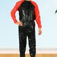 thumbnail image 5 of Porfeet Sauna Suits Waterproof Anti-rip PVC Fitness Weight Loss Exercise Sweat Track Sauna Suit for Training,Black & Red L, 5 of 10