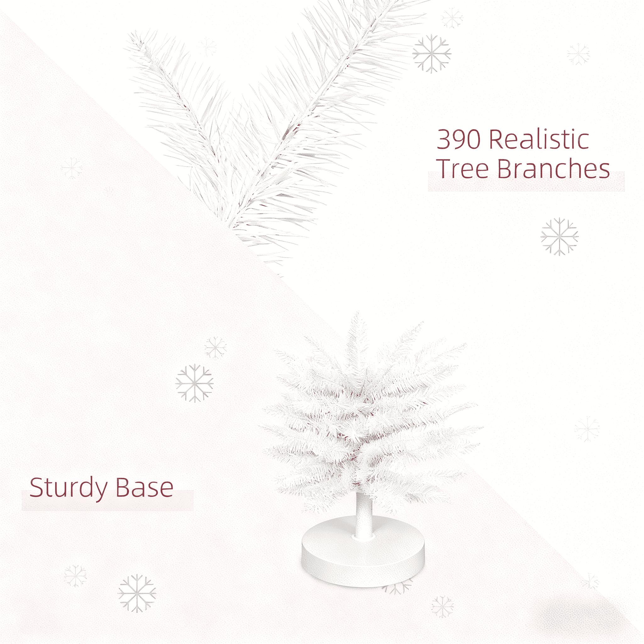 6ft Unlit White Pencil Christmas Tree 390 Tips Easy Assembly Plastic Base Small Space Holiday Decor