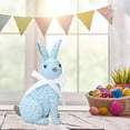 thumbnail image 4 of Easter ornament decor,Simulation Bunny Figurine Easter Tabletop Decoration Festival Art Rabbit Craft Ornament,Blue, 4 of 6