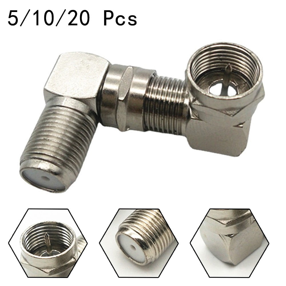 F male to F female Adapter 90 degrees Cable TV Coaxial Coax Connector Adapter