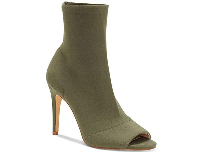grey open toe boots