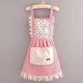 thumbnail image 1 of Delantal de lona con diseño floral para limpiarse las manos, estilo princesa, cintura transpirable, estilo pastoral, lindo, para adultos, ropa de trabajo de verano, estilo occidental, mono, 1 of 6