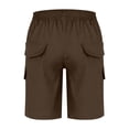 thumbnail image 4 of Boys Solid Casual Linen Shorts Cargo Style Knee Length Autumn Outdoor Play for Kids Brown 12 Years-13 Years, 4 of 4
