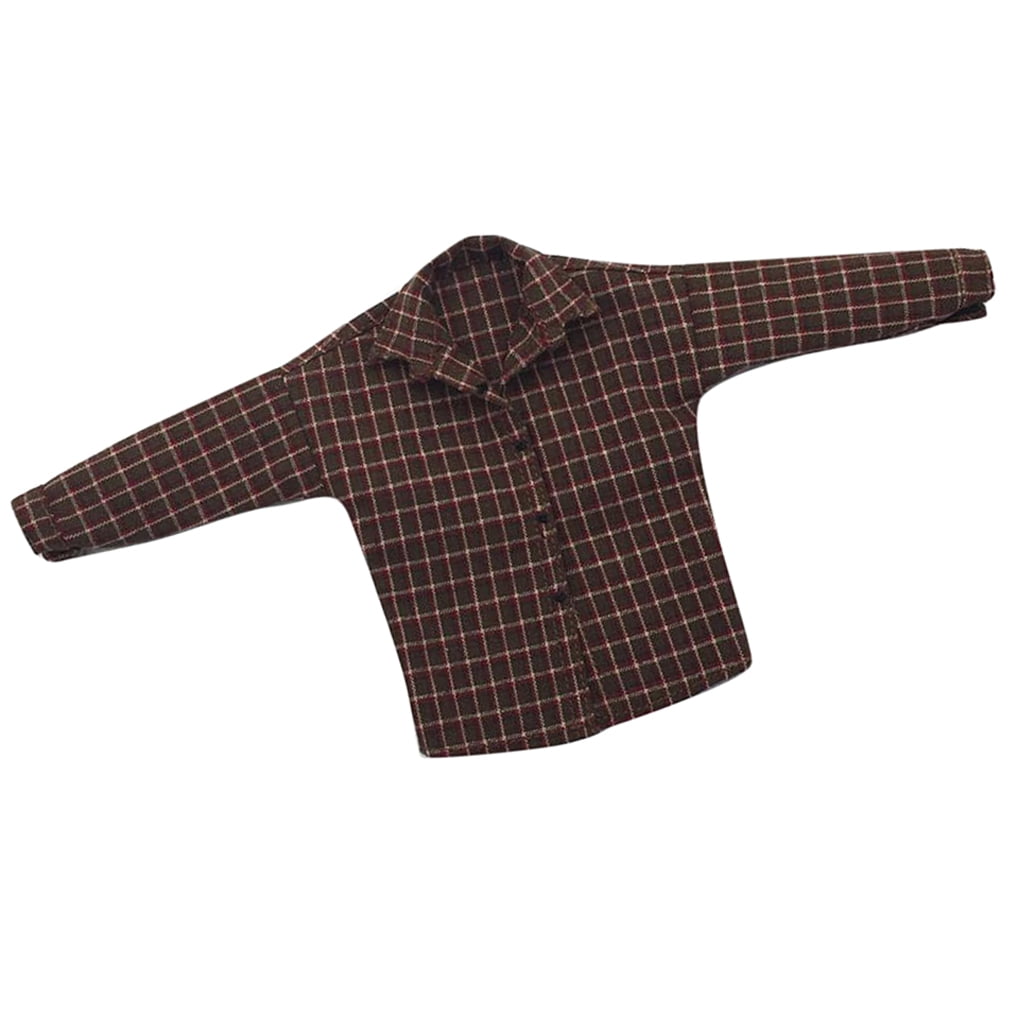 Details about   1/6 Scale Casual Wear Plaid Long Sleeve Shirt Model for 12" Body Action Figure 