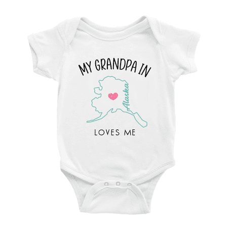 

My Grandpa In Alaska Loves Me Baby Clothing For Boy Girl Bodysuits 18-24 Months
