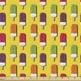 thumbnail image 1 of Ice Cream Fabric by the Yard, Cartoon Style Fruity Snack Popsicle in Various Colors, Decorative Upholstery Fabric for Sofas and Home Accents, Lime Green Plum by Ambesonne, 1 of 5