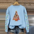 thumbnail image 2 of AWZXDE Chandail de Noël pour Femme, Cardigan à Enfiler avec Imprimé d'Arbre de Noël - Haut à Manches Longues à Col Rond pour Femme, 2 of 4