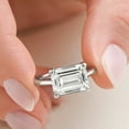 thumbnail image 4 of Pompeii Certified 5Ct Emerald Cut Lab Grown Diamond Solitaire East West Engagement Ring, 4 of 6