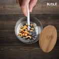 thumbnail image 5 of Stainless Steel Windproof Simple Silver Ashtray with Bamboo Lid for outdoor indoor outside patio office home outside, 5 of 10