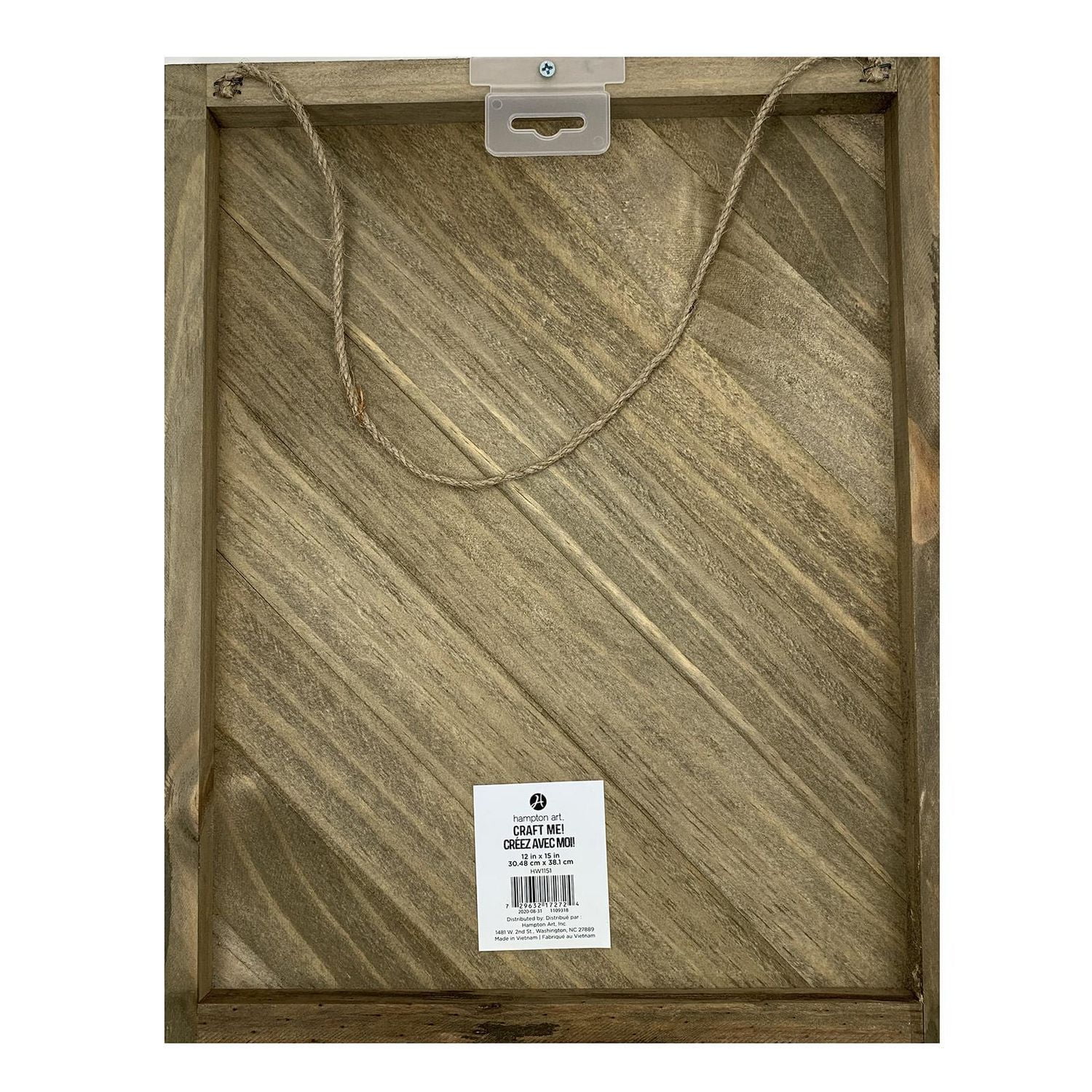 Hampton Art  Diagonal Wood Plank Rustic 12x15"