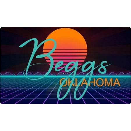 

Beggs Oklahoma 4 X 2.25-Inch Fridge Magnet Retro Neon Design
