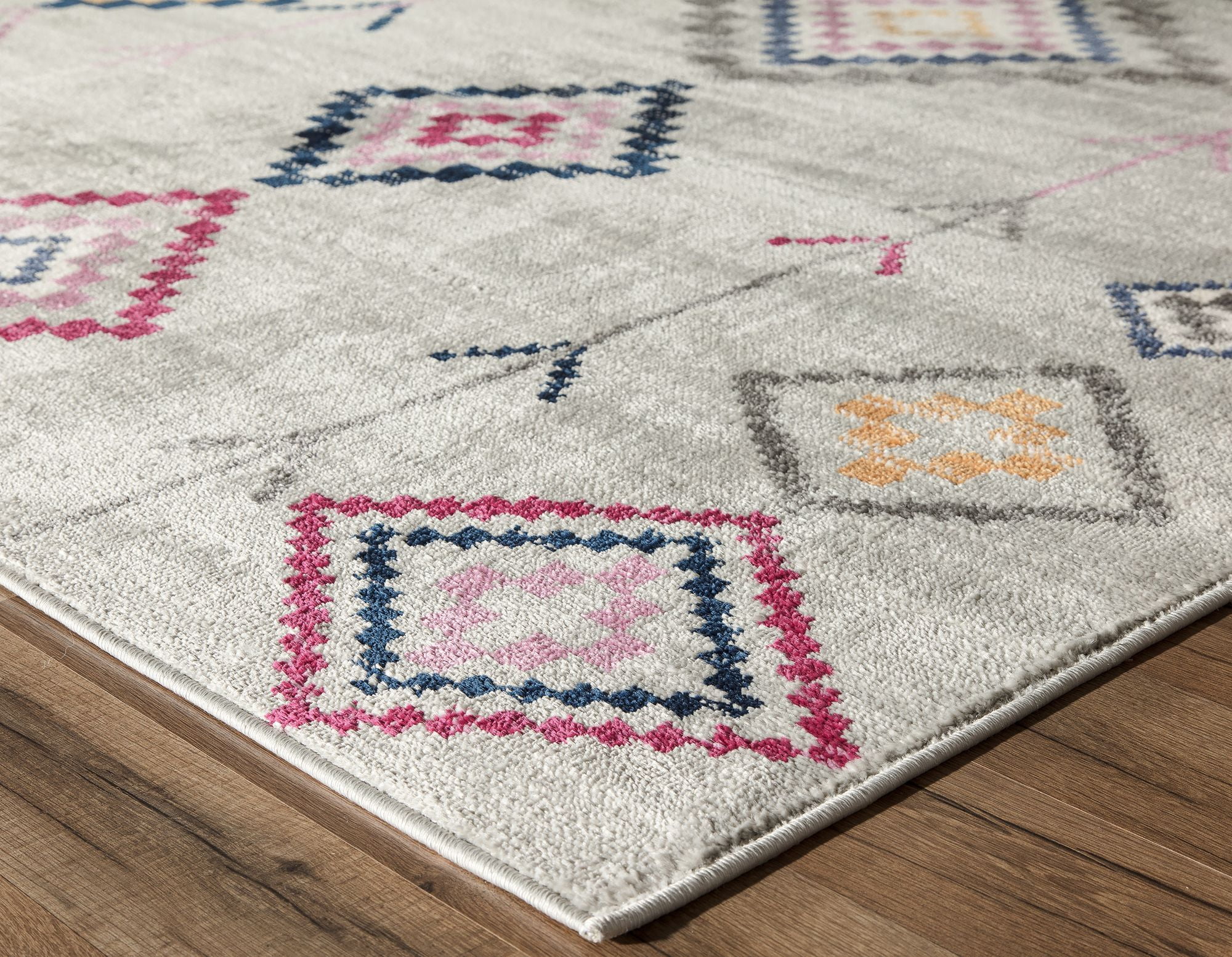 Soleil BR15B Native Grey Tribal Moroccan Light Gray Area Rug, 2'3"x6'