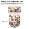 thumbnail image 7 of HELLHERO Flowers Elastic Fabric Bathroom Seat Covers for Household, Fits All Toilet Shapes Stretchy Fabric Dustproof, Stays in Place, U-Shaped, 7 of 7