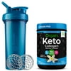 Orgain Organic Plant Based Protein & Greens Powder, Vanilla Bean (1.94 LB) with BlenderBottle Classic V2 28-Ounce Shaker Bottle for Protein Shakes, Ocean Blue and Bonus Nutrition Basics Whisk Ball