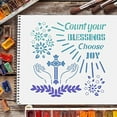thumbnail image 6 of Blessing Stencils 11.8x11.8 inch Plastic Choose Joy Stencils with Hand Flowers Cross Olive Branch Pattern Square Reusable Stencils for Painting on Wood Floor Wall and Fabric, 6 of 9