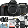 thumbnail image 1 of Nikon D5600 Digital SLR Camera with 18-55mm Lens + 32GB SanDisk Memory Card + Tripod + Wideangle + Telephoto + ZeeTech Accessory Bundle, 1 of 8
