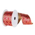 thumbnail image 1 of Vickerman Q145564 Gold & Burgundy Diamond Lame Ribbon, 2.5 in. x 10 yard, 1 of 2