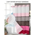 thumbnail image 4 of No Hook Cloth Fabric Shower Curtain with Snap in Liner, Pink Grey Waterproof Shower Curtains Set with See Through Top Window, Vintage Stripe Farmhouse Wood Grain Ombre Bath Curtains Shower 36"x78", 4 of 6