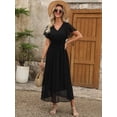 thumbnail image 2 of Vestido largo ANRABESS de verano con cuello en V y estampado floral de chifón para mujer, 2 of 6