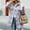 Purple 5, variant on Coat for Women Lapel Long Sleeve Puffer Shacket Jacket Trench Trendy Blazer Lounge Boyfriend Buttons Loose Winter Warm Overwear Plaid Tartan Coats Blue S