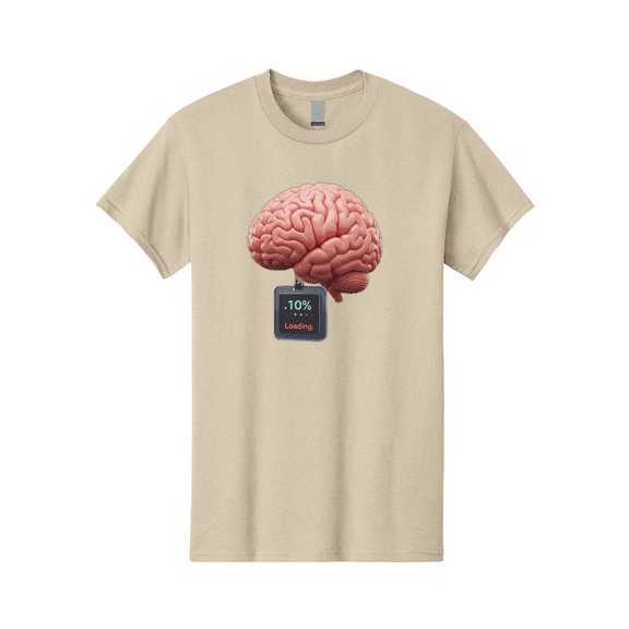 Brain-Charging Mens Graphic Tee, 100% Cotton, Casual Summer Wear BAA206