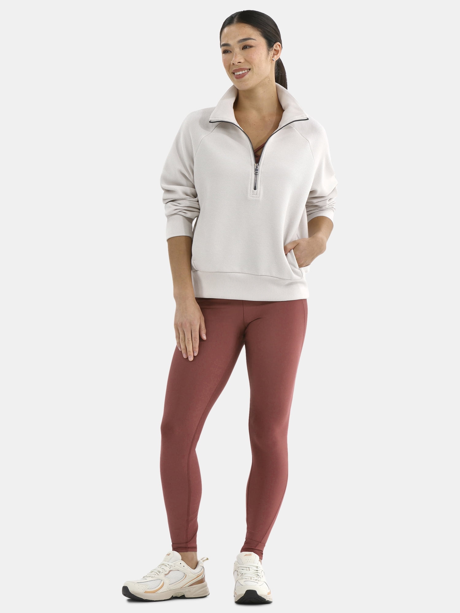 Avia Women's and Women's Ottoman 1/2 Zip Sweatshirt, Sizes XS-4X