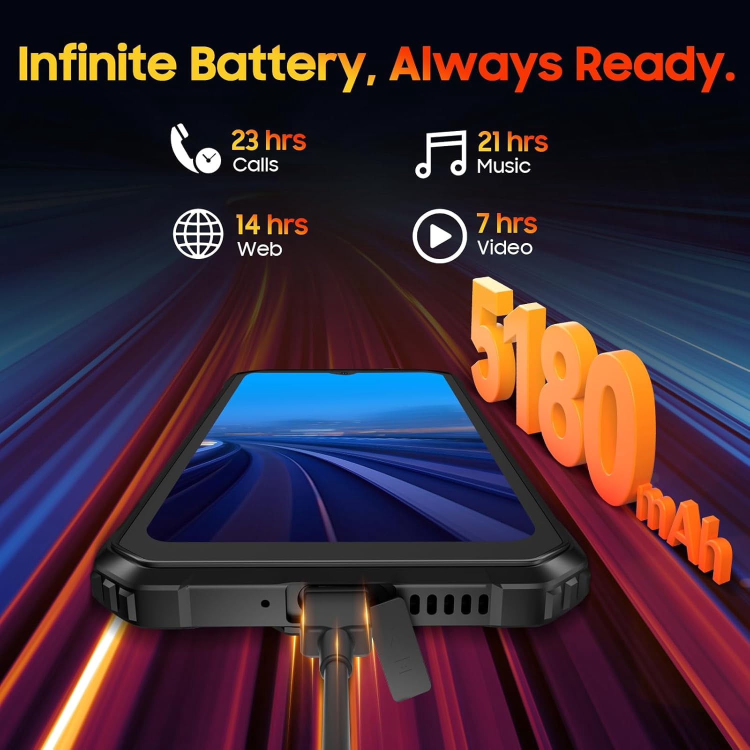 Blackview Rugged Phone BV4800, Android 4GB+32GB/SD 2TB Rugged Smartphone, 6.56" Incell Screen 5180mAh Rugged Phone, 4G T-Mobile Dual SIM Rugged Smartphone Unlocked, IP69K, 3 Card Slots/Face ID-Black