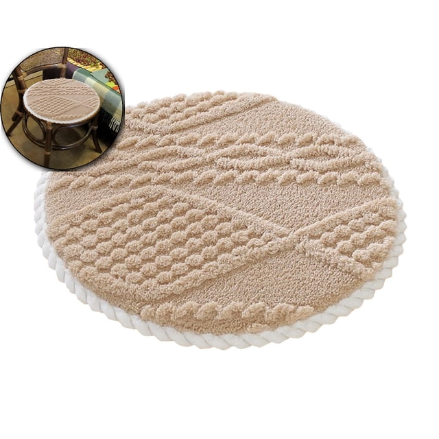 Cotton Tufted Bath Rug, Extra Soft and Absorbent Bath Rug, Bath Mat, Machine Washable, Bath Mat for Bathroom Floor and Tub, 11.8x11.8in