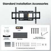 MountFTV Full Motion TV Wall Mount for 42-92 inch TVs with Tool Free Tilt, Holds up to 132 lbs, Max 600x400mm, TV Mount with Swivel Extension Rotation, Fits 16 Wood Studs