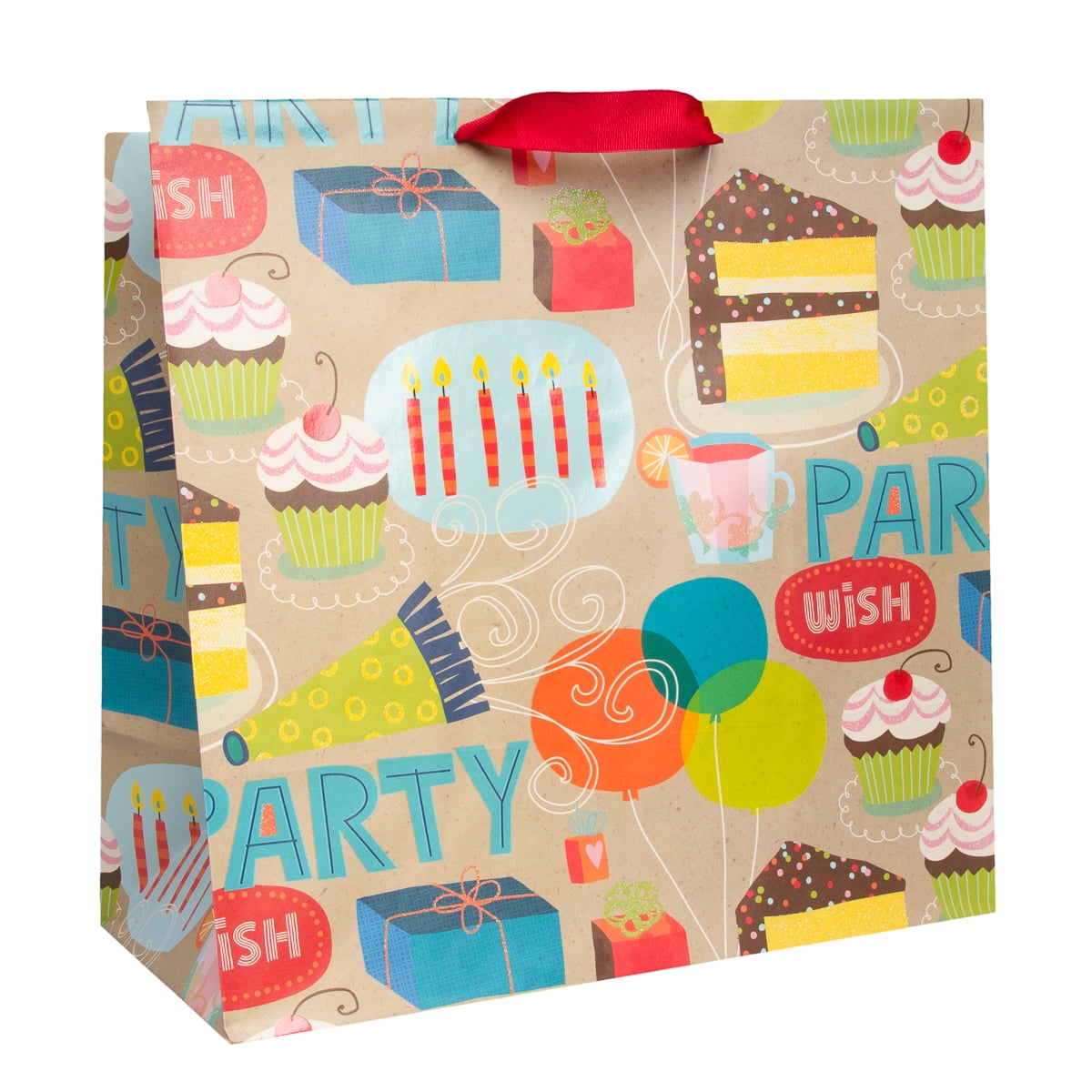 Hallmark 15' XL Paper Gift Bag for Kids, Multicolor Birthday Party Cake Design