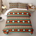 thumbnail image 2 of jejeloiu Bold Aztec Twin Quilt Set For Men Women,Tribal Pattern Twin Coverlet Set,Orange Teal,2 Pieces, 2 of 7