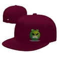 thumbnail image 4 of DouZhe Flat Brim Cap Snapback Hat, Cartoon Angry Alien Prints Adjustable Red Adult Baseball Cap, 4 of 6