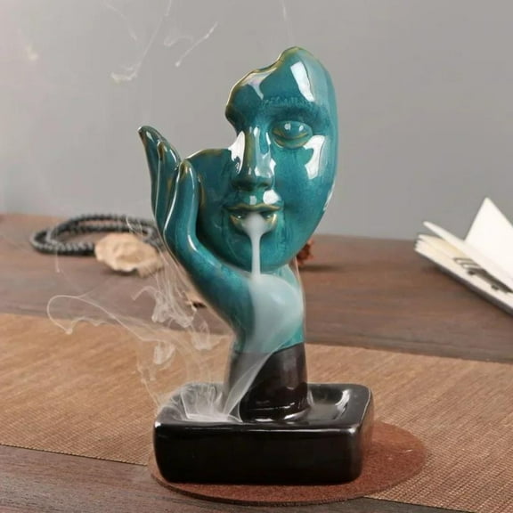 1pc Handmade Ceramic Waterfall Incense Burner, Christmas Halloween Home Decor Gift (Without Incense)