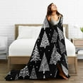 thumbnail image 5 of Christmas Tree Throw Blanket Ultra Soft Warm All Season Black White Leaf Circle Polka Dot Decorative Fleece Blankets for Bed Chair Car Sofa Couch Bedroom 50"X60", 5 of 6