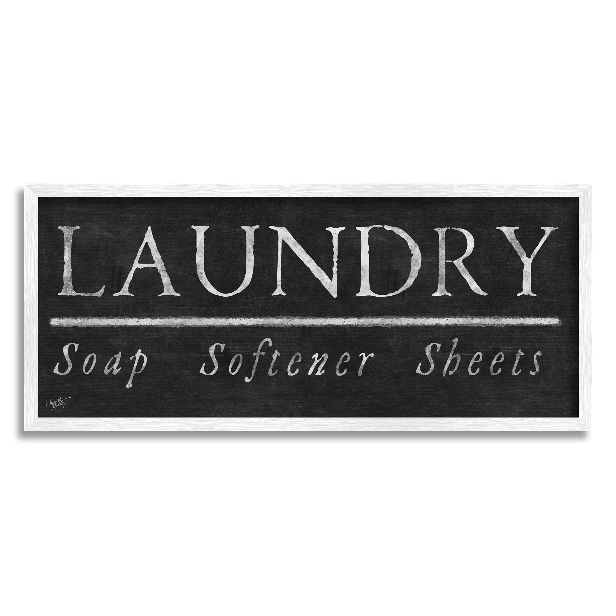 Stupell Industries Laundry Materials Black Rustic Chalkboard Signage Graphic Art White Framed Art Print Wall Art, Design by Elizabeth Medley