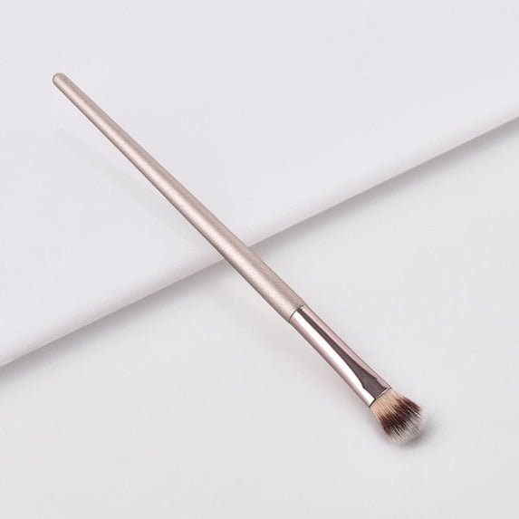 Makeup Brush Set For Foundation, Wood Handles in Champagne Color