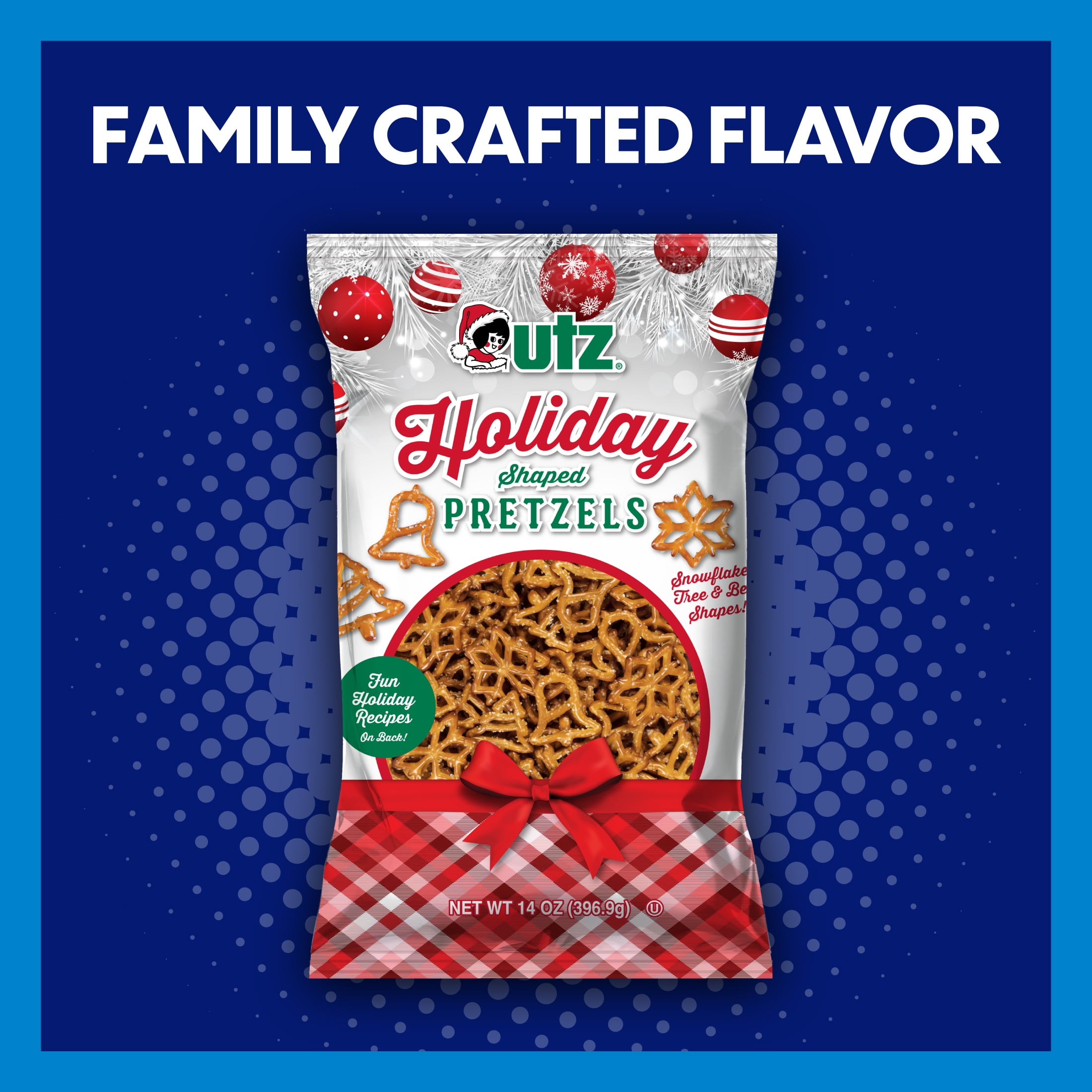 (2 pack) Utz Holiday Shaped Pretzels, 14 oz Bag