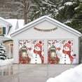 thumbnail image 4 of Fsddascl 7 x 16 Ft Christmas Garage Door Cover, Christmas Snowman Large Garage Door Banner, Xmas Snowflake Botanical Poinsettia Hanging Garage Mural Background for Indoor Outdoor Xmas Party Supplies, 4 of 9