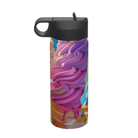 

Zeuib Rainbow Melting Ice Cream Print 18oz Sports Insulated Kettle Insulated Cups With Handle Sports Water Kettle Water Bottle Insulated