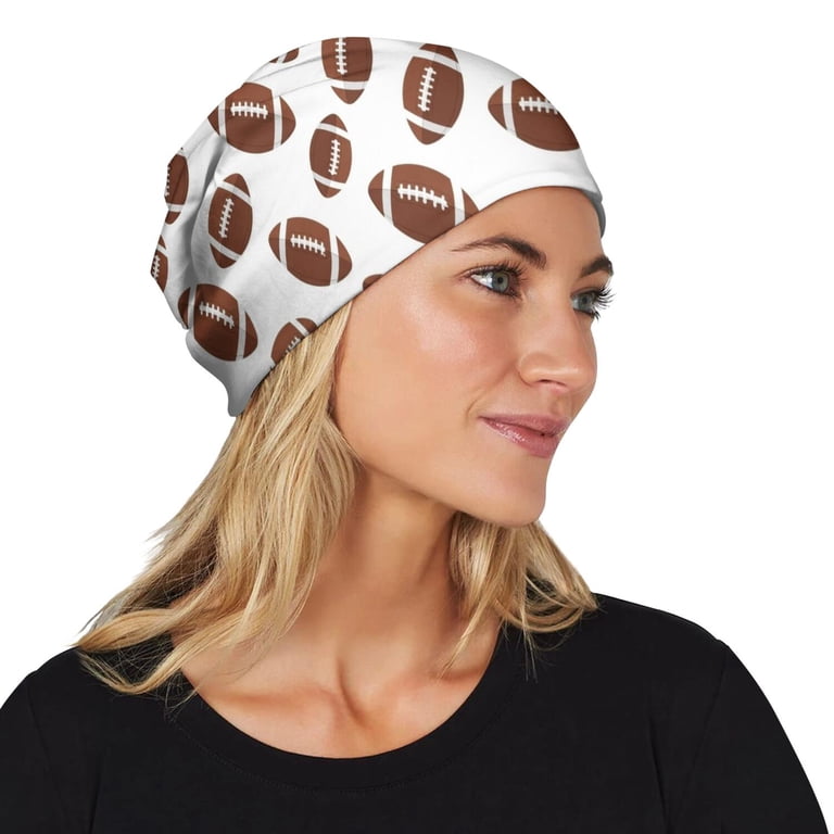 Triangle Point Hat Football Icon Brown Pattern 2 Pack Slouchy Beanie Hat, Casual Daily ...