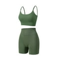 thumbnail image 4 of Bxsruta Workout Sets for Women 2 Piece Seamless High Waist Leggings with Sports Bra Exercise Set Green L, 4 of 5