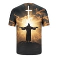 thumbnail image 4 of WAENQINLA Men's Fashion Jesus Cross 3D Print T-Shirt Short Sleeve Funny Graphic Tees Tops Christian Religious Bible T Shirts, 4 of 5