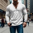 thumbnail image 2 of Long Sleeve Shirts for Men, Men's Long Sleeve Henley Shirt Deep V-Neck Shirts Button Down Casual Classic Tee Lightweight Fall Shirts, 2 of 5