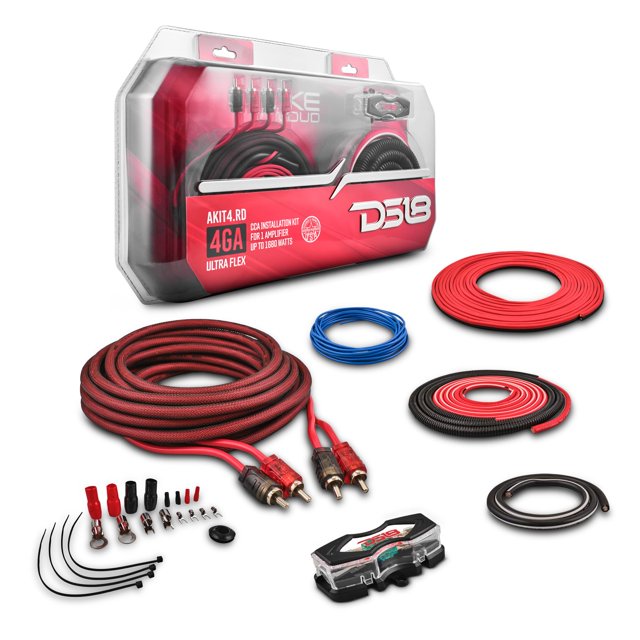 Kit de instalación para amplificador DS18 AKIT4.RD 4-GA 1680 W
