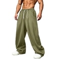 thumbnail image 4 of Tsivenald Men's Pants Baggy Wide Leg Fashion Trousers with Deep Side Pockets Mens Workout Sweatpants, 4 of 8