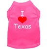 Pet Dog Cat Shirt Screen Printed, "I Love Texas"