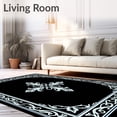 thumbnail image 2 of ODIKA 4'x6' Machine Washable Non-Slip Area Rug, Gothic Damask Ornamental with Baroque Flourishes High Traffic Rug with Pad, Black, 570703, 2 of 8